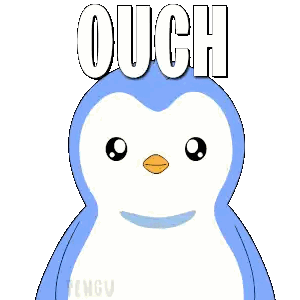 Ouch Penguin With Red Gloves