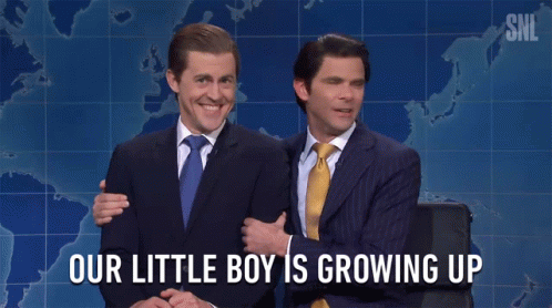 Our Little Boy Is Growing Up GIF
