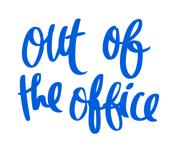 Out Of Office Blue Text GIF