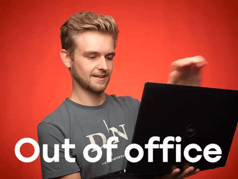 Out Of Office Man Closing Laptop GIF