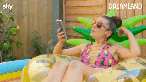 Out Of Office Woman On Pool Float GIF