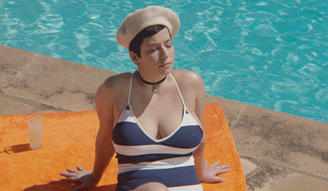 Out Of Office Woman Sunbathing GIF