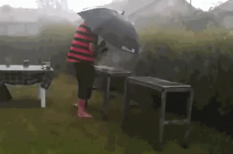 Outdoor Bbq Fail Heavy Rain Downpour  GIF