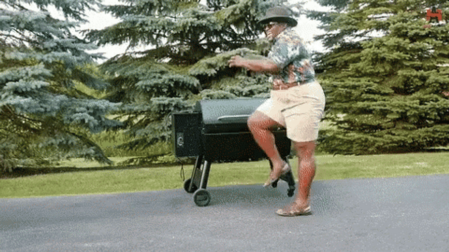 Outdoor Bbq Moonwalk Dance GIF