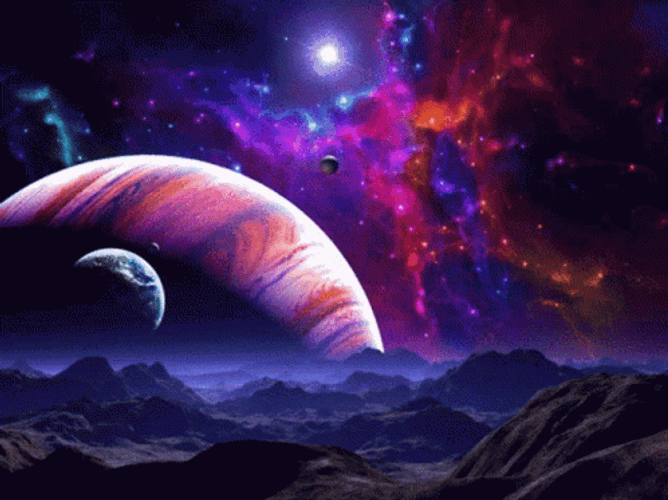 Outer Space Planets Background GIF