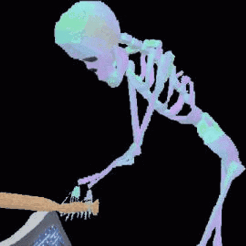 Outraged Skeleton Smashing Computer GIF