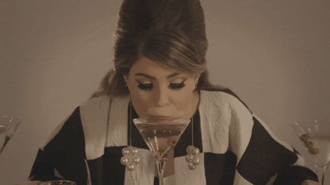 Overflow Wine Drinking Lady GIF