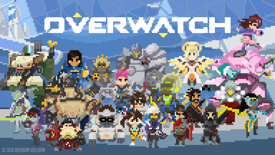 Overwatch Characters Pixel Art GIF