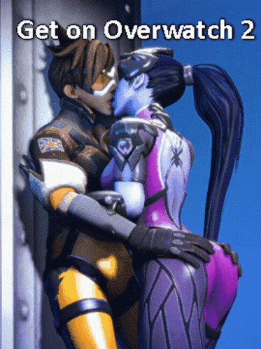 Overwatch Tracer Widowmaker Kiss GIF