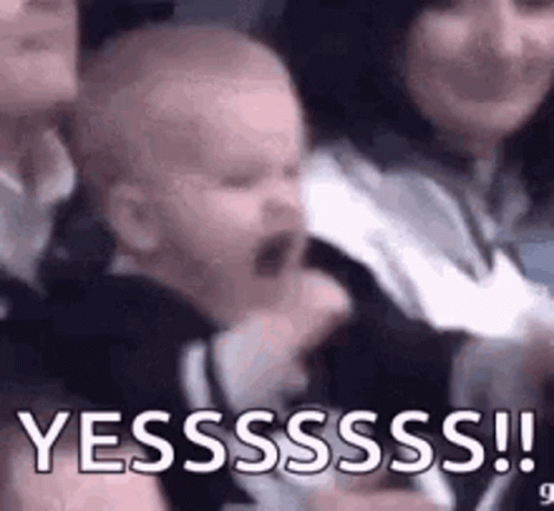 Overwhelm Baby Shouting Celebration Meme GIF