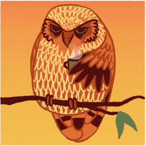 Owl Standing in Front of Refrigerator With January