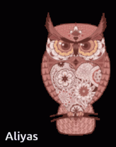 Owl With Name Aliyas Written Below