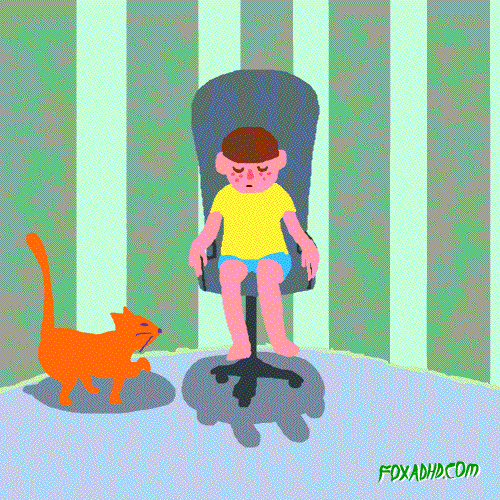Owner And Cat Spinning Animation GIF