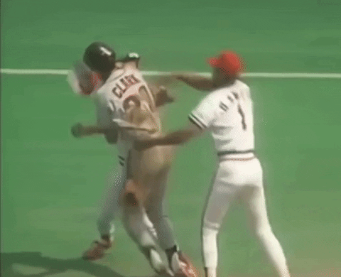 Ozzie Smith Will Clark Brawl GIF