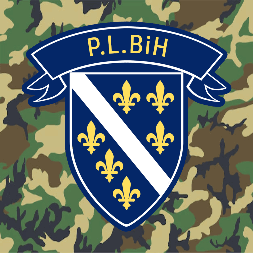 P.l.bih Is Written On A Blue Emblem On A Camo Background GIF