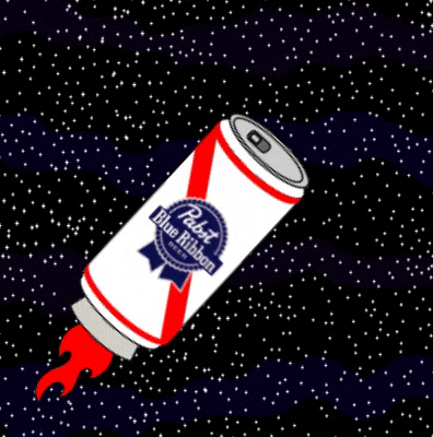 Pabst Blue Ribbon Rocket Ship GIF
