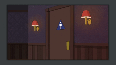 Pacman Goes Inside The Bathroom After Ralph Turn GIF