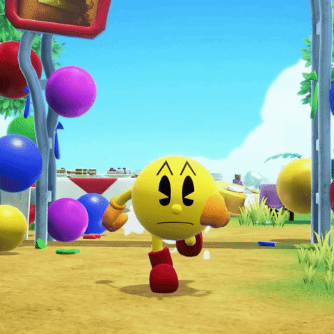Pac Man Is Sad In Running GIF