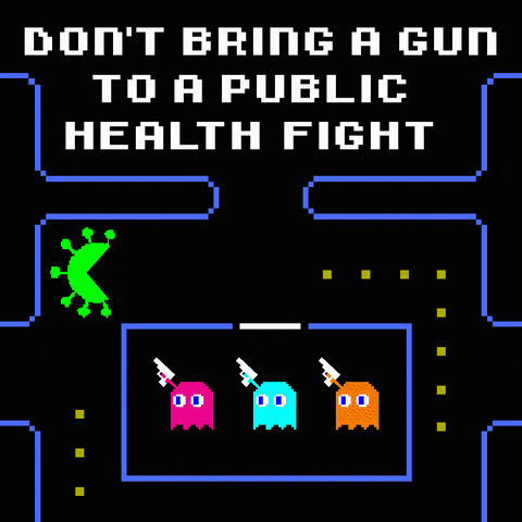 Virus Pac Man Eating All Ghosts GIF