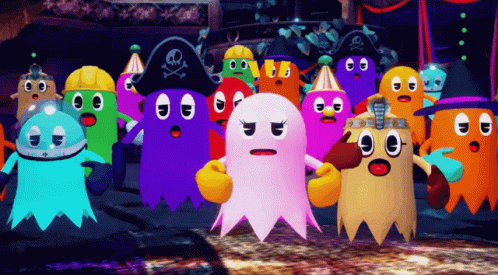 Pac Man And All Ghost Group GIF