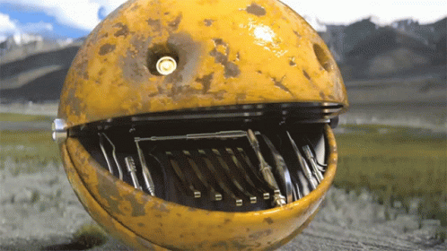 Robotic Pac Man Leaving GIF