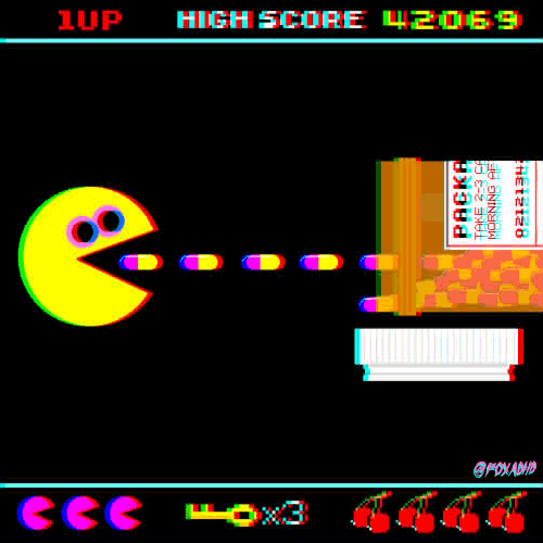 Pac Man Eating Capsule Medicine GIF