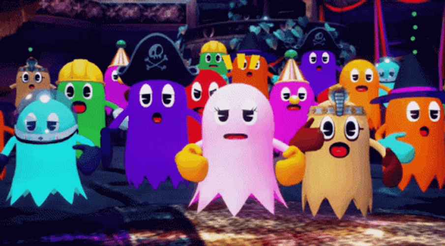 Pac Man And All Ghost Group GIF