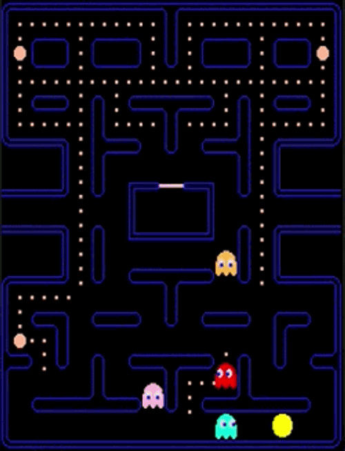 Pac Man Chased By Enemy GIF