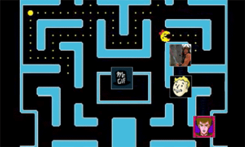 Pac Man Chasing Mr GIF
