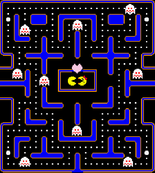 Pac Man Couple Kissing Inlove GIF