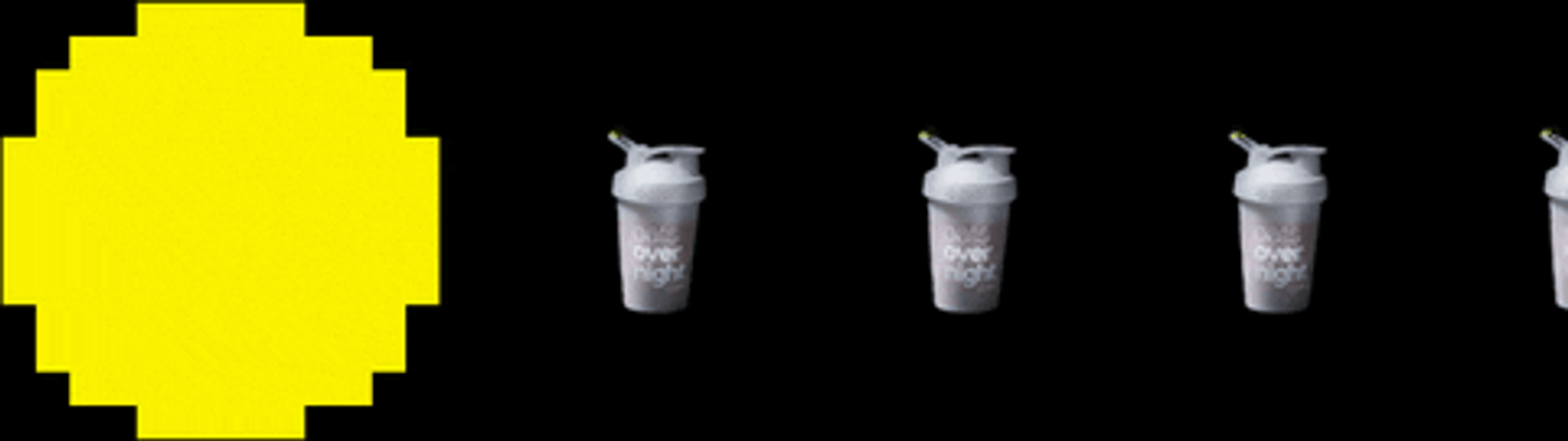 Pac Man Eating Can Bottles GIF