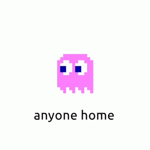 Pac Man Pink Ghost Anyone Home GIF