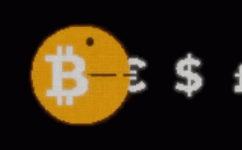 Pac Man With Dollar Sign and Euro Sign