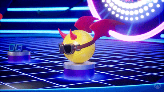 Pac Man With Horns And Wings GIF