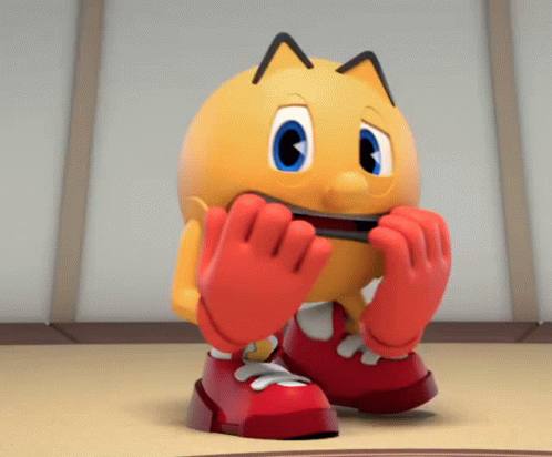 Pac Man With Red Gloves And Shoes GIF