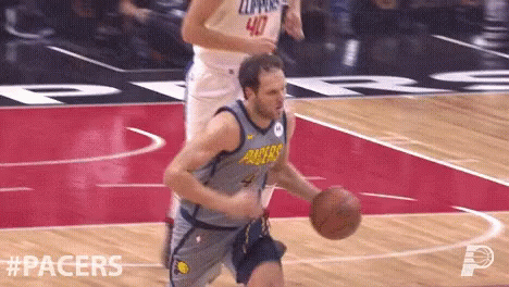 Pacers Basketball Player Dribbling Ball GIF
