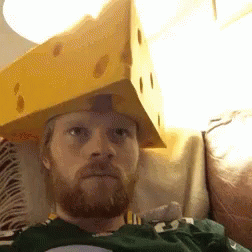 Packers Fan Cheese Hat GIF