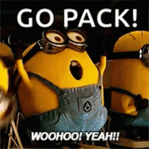Go Packers Minions Cheering GIF