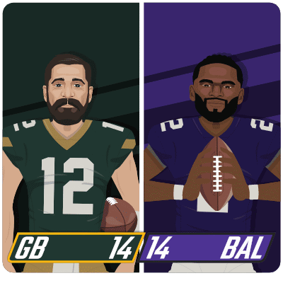 Packers and Vikings Players Standing Together