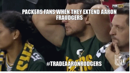 Packers Fans Watching Football Extend Aaron Fraudgers GIF