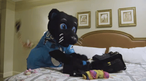 Mascot Packing Luggage GIF