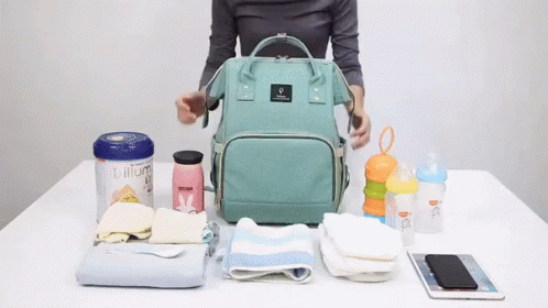 Packing Queenie Ultimate Diaper Bags GIF