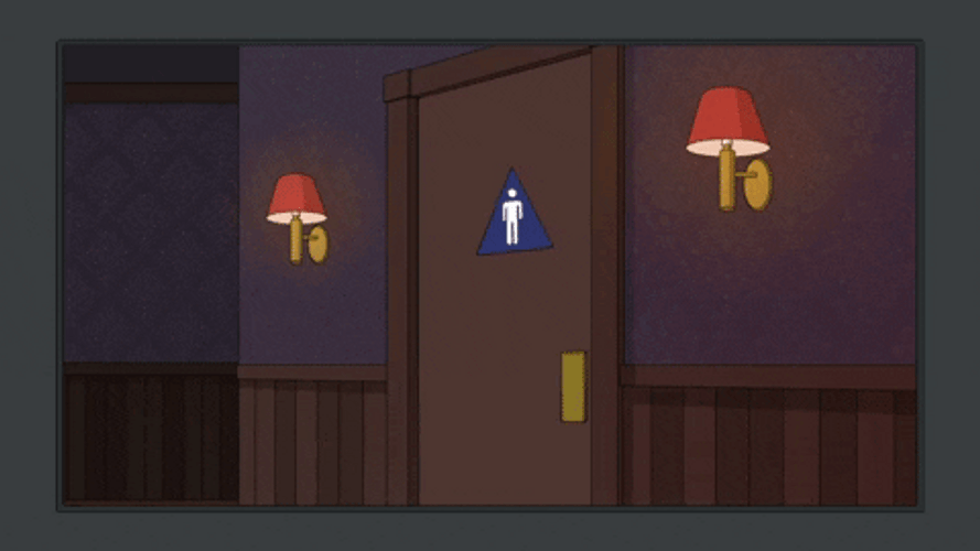Pacman Goes Inside The Bathroom After Ralph Turn GIF