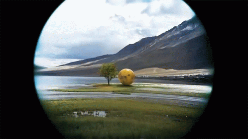 Pacman Robot World Eating Flowers GIF