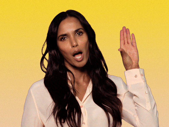 Padma Lakshmi Blah Blah Blah Hand GIF