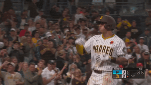 Padres Baseball Player Celebrating Home Run
