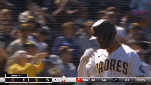 Padres Baseball Player in Front of Crowd