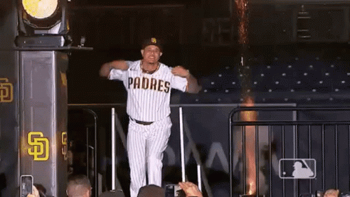 Padres Baseball Player on Staircase