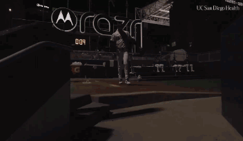 Padres Baseball Player Walking Down Stairs