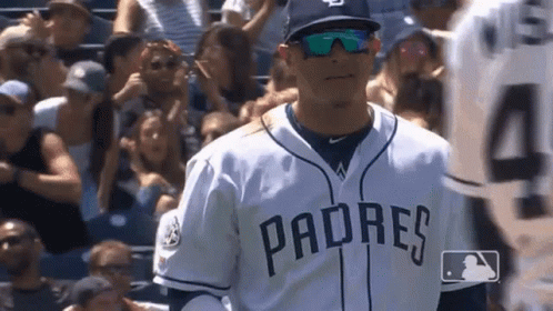 Padres Baseball Player with Sunglasses